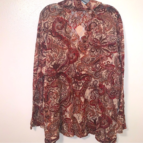 Avenue 22/24 Print Button Down Blouse - Picture 1 of 7